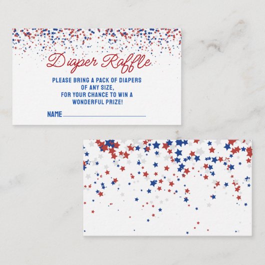 Patriotic All American Stars Windelwindspiel Begleitkarte (Vorne/Hinten)