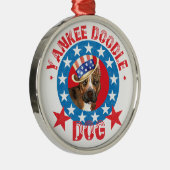 Patriotic Am Staff Silbernes Ornament (Rechts)