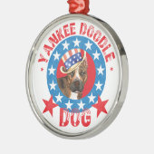 Patriotic Am Staff Silbernes Ornament (Links)