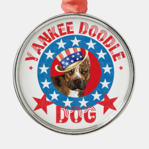 Patriotic Am Staff Silbernes Ornament