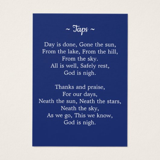 Patriotic America Flag Veteran Beerdigungskarte (Rückseite)