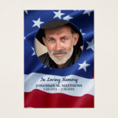 Patriotic America Flag Veteran Beerdigungskarte (Vorderseite)