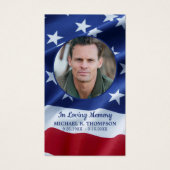 Patriotic America Flag Veteran Funeral Prayer Card (Vorderseite)