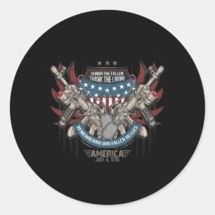 Patriotic America Military Veteran Unabhängigkeit Runder Aufkleber