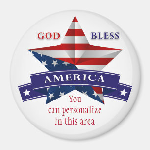Patriotic America Star Design (v1) Anpassen Magnet