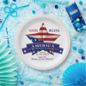 Patriotic America Star Design (v3) Pappteller (Party)