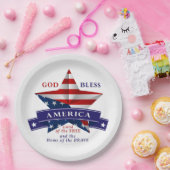 Patriotic America Star Design (v3) Pappteller (Party)