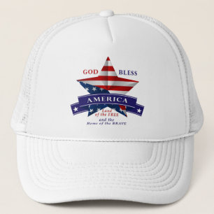 Patriotic America Star Design (v3) Truckerkappe