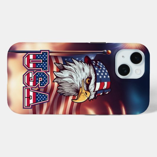Patriotic American Bald Eagle Case-Mate iPhone Hülle (Rückseite (Horizontal))