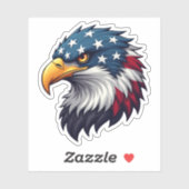 Patriotic American Bald Eagle Head USA Aufkleber (Blatt)