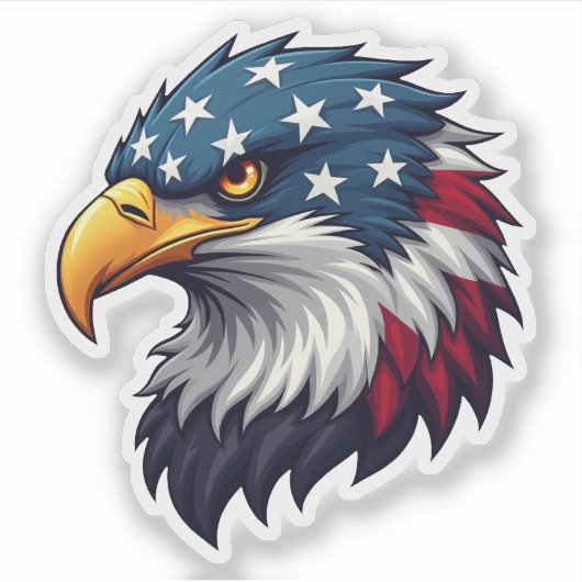 Patriotic American Bald Eagle Head USA Aufkleber (Vorderseite)