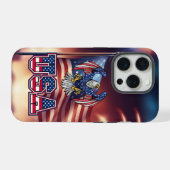 Patriotic American Bald Eagle iPhone Hülle (Rückseite (Horizontal))