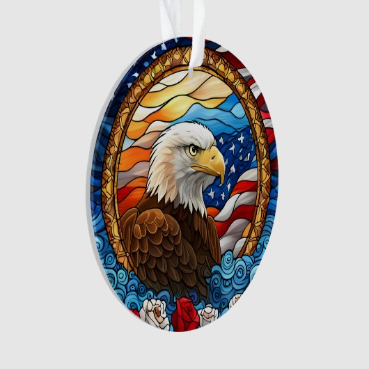 Patriotic American Bald Eagle "Stains Glass" Ornament (Vorderseite)