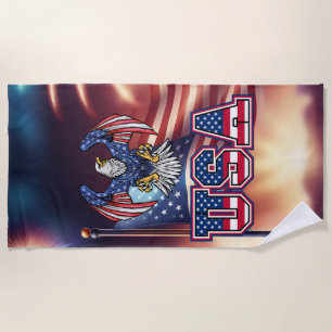 Patriotic American Bald Eagle Strandtuch