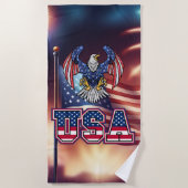 Patriotic American Bald Eagle Strandtuch (Vorderseite)