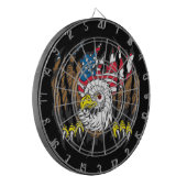 Patriotic American Bald Eagle USA Flag Dartscheibe (Vorderseite Links)