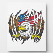 Patriotic American Bald Eagle USA Flag Fotoplatte (Vorderseite)