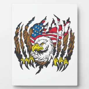Patriotic American Bald Eagle USA Flag Fotoplatte