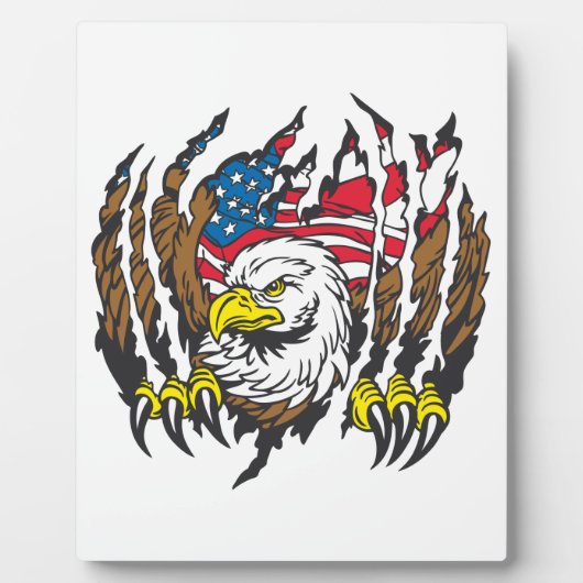 Patriotic American Bald Eagle USA Flag Fotoplatte (Vorderseite)