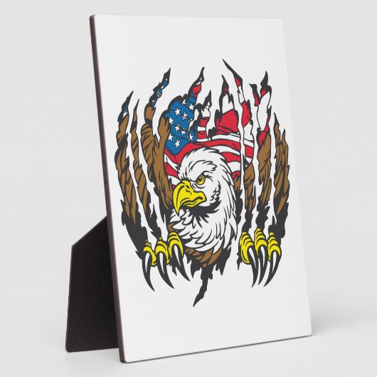 Patriotic American Bald Eagle USA Flag Fotoplatte (Seite)