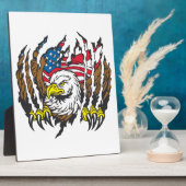 Patriotic American Bald Eagle USA Flag Fotoplatte (Seite)