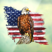 Patriotic American Bald Eagle USA Flag Old Glory Fensteraufkleber (Blatt 3)