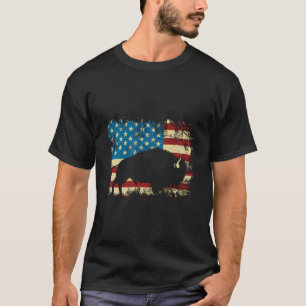 Patriotic American Bison Buffalo Lover Wildlife Us T-Shirt
