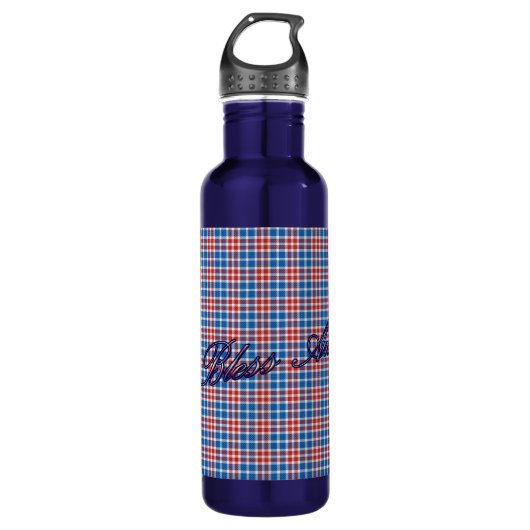 Patriotic American Blue Customizable Edelstahlflasche (Vorderseite)