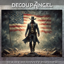 Patriotic American Boy - Decoupage - Seidenpapier