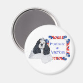 Patriotic American Cocker Spaniel Magnet (Vorderseite/Rückseite)