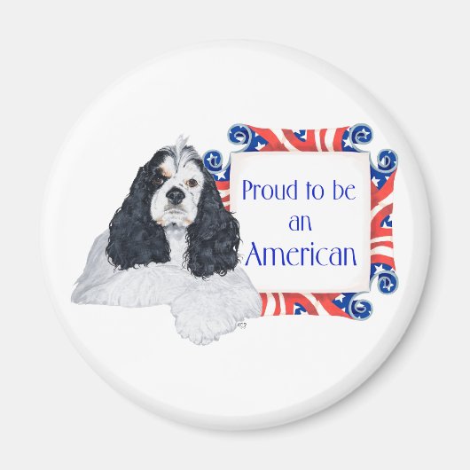 Patriotic American Cocker Spaniel Magnet (Vorne)