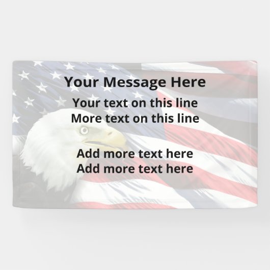 Patriotic American Custom Message Banners Banner (Horizontal)