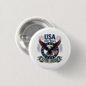 Patriotic American Eagle 250 Years 1776-2026 Button (Vorne & Hinten)