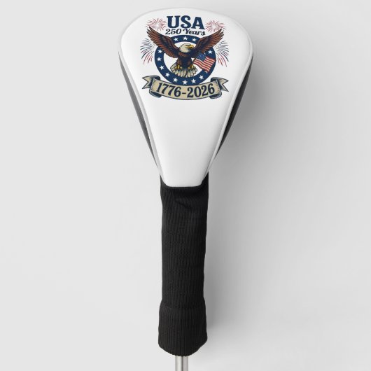 Patriotic American Eagle 250 Years 1776-2026 Golf Headcover (Vorderseite)