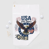 Patriotic American Eagle 250 Years 1776-2026 Golfhandtuch (Insitu)