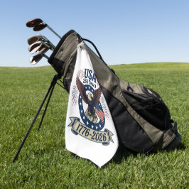 Patriotic American Eagle 250 Years 1776-2026 Golfhandtuch