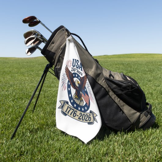 Patriotic American Eagle 250 Years 1776-2026 Golfhandtuch (Gras)