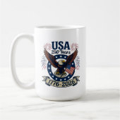 Patriotic American Eagle 250 Years 1776-2026 Kaffeetasse (Links)