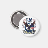 Patriotic American Eagle 250 Years 1776-2026 Magnet (Vorderseite/Rückseite)