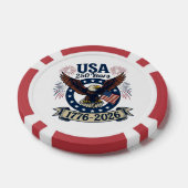 Patriotic American Eagle 250 Years 1776-2026 Pokerchips (Einzeln)