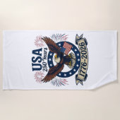 Patriotic American Eagle 250 Years 1776-2026 Strandtuch (Vorderseite)