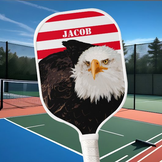 Patriotic American Eagle Bold Red USA Flaggen Stre Pickleball Schläger