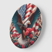 Patriotic American Eagle Clock Große Wanduhr (Winkel)