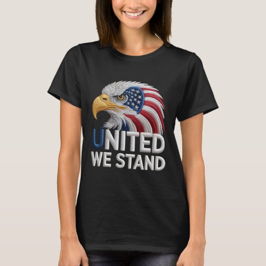 Patriotic American Eagle Embroidery Style Patrioti T-Shirt (Vorderseite)