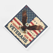 Patriotic American Eagle Honor Our Veterans Serviette (Ecke)
