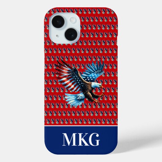 Patriotic American Eagle Red White Blue Case-Mate iPhone Hülle (Rückseite)