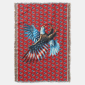 Patriotic American Eagle Red White Blue Decke (Vorderseite Vertikal)