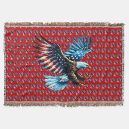 Patriotic American Eagle Red White Blue Decke