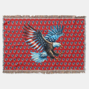 Patriotic American Eagle Red White Blue Decke