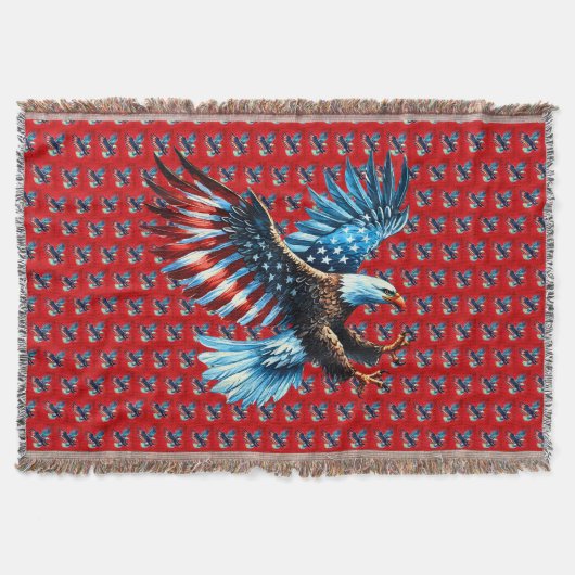 Patriotic American Eagle Red White Blue Decke (Vorderseite)